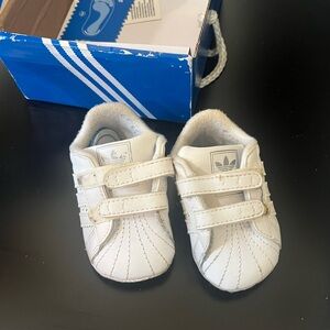 Adidas Kids White Velcro Sneakers